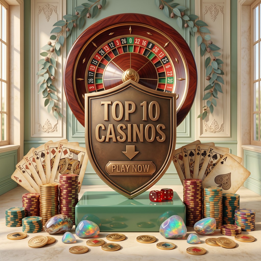 Casino hotels — roulette wheel, cards, chips and coins